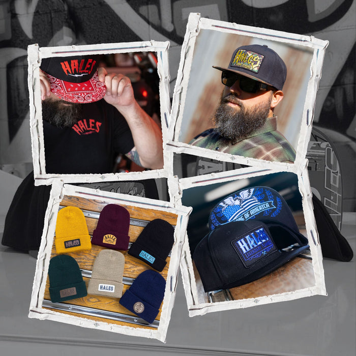 Hales Speed Shop | HSS Clothing | Hats | Beanies | Find your next favorite hat! Whether your shredding at the park or hanging out at a car show, we've got your dome covered.