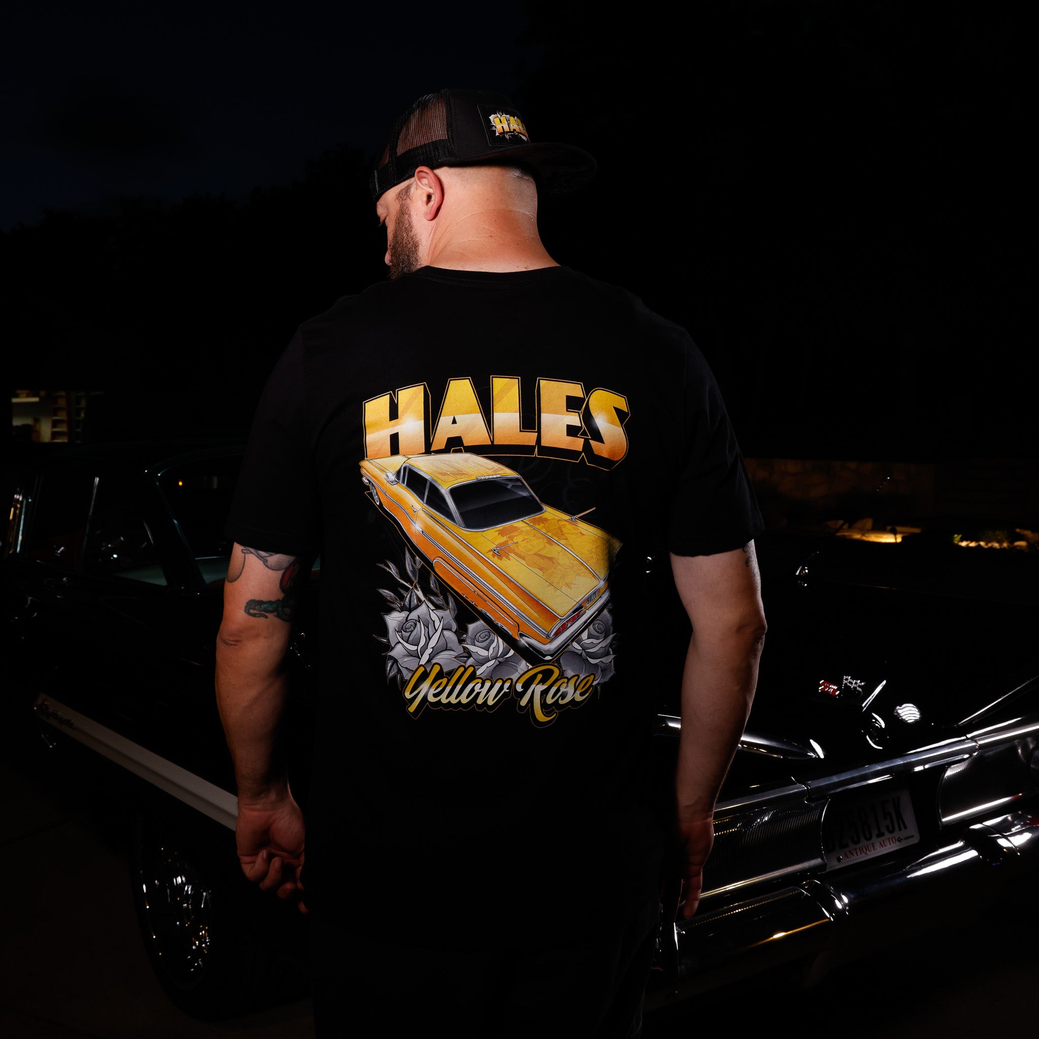 Yellow Rose Graphic Tee | Lowrider Impala Shirt by Hales Legendary
