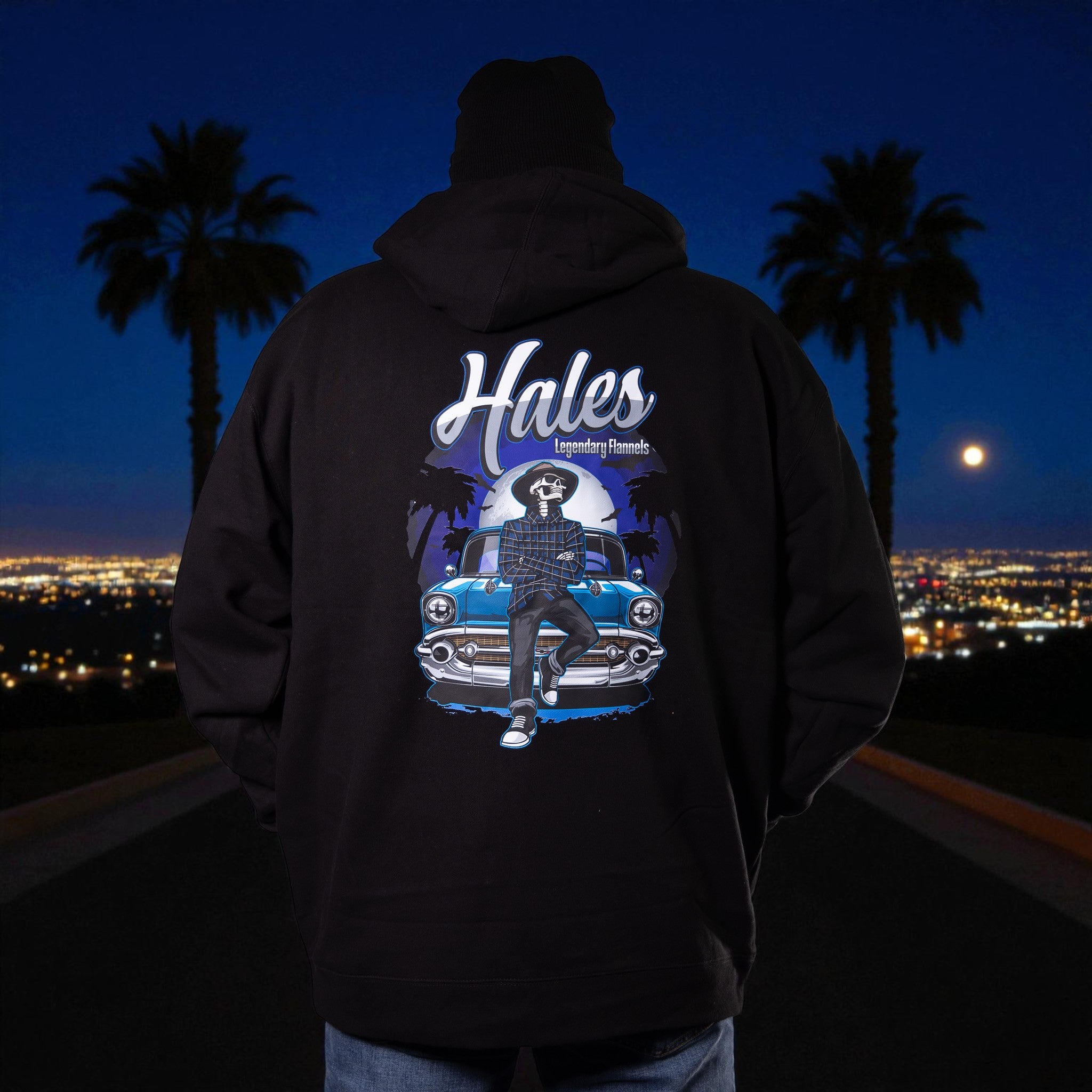 Midnight Vibe Unisex Hoodie Black | Heavyweight Pullover | Hales