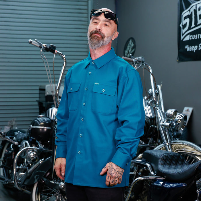 Blue Collar Long Sleeve Shirt - Deep Teal