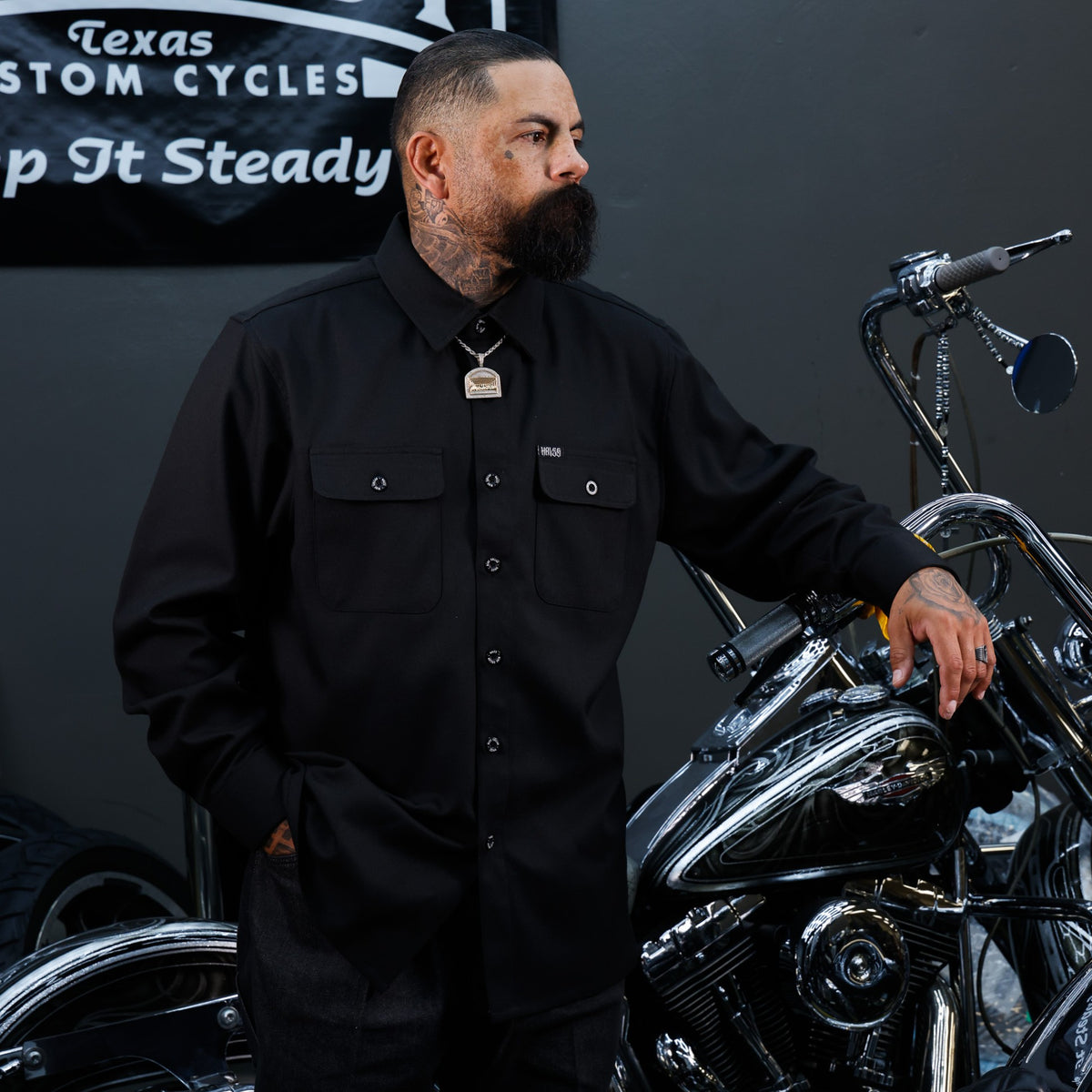 Blue Collar Long Sleeve Shirt - Black