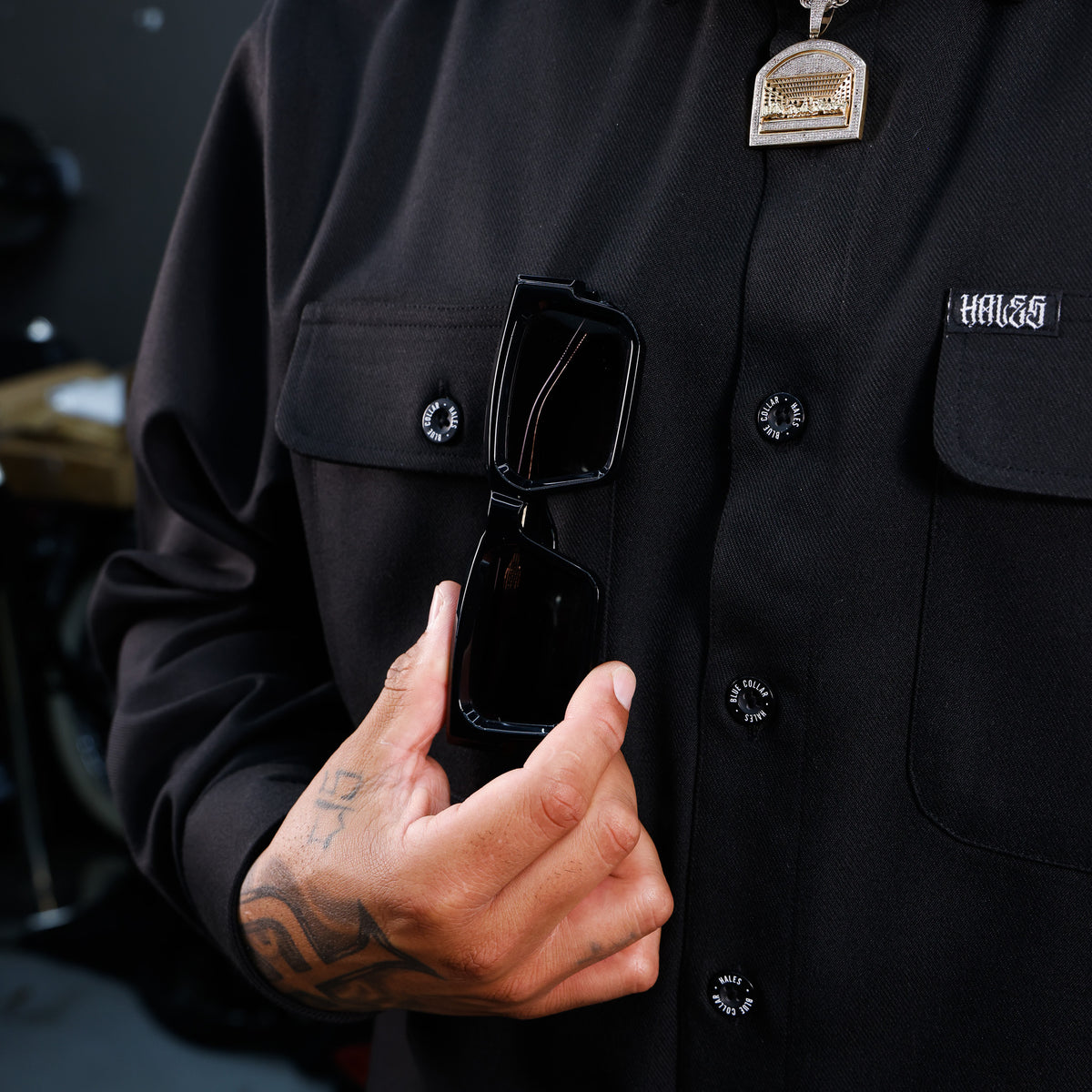 Blue Collar Long Sleeve Shirt - Black
