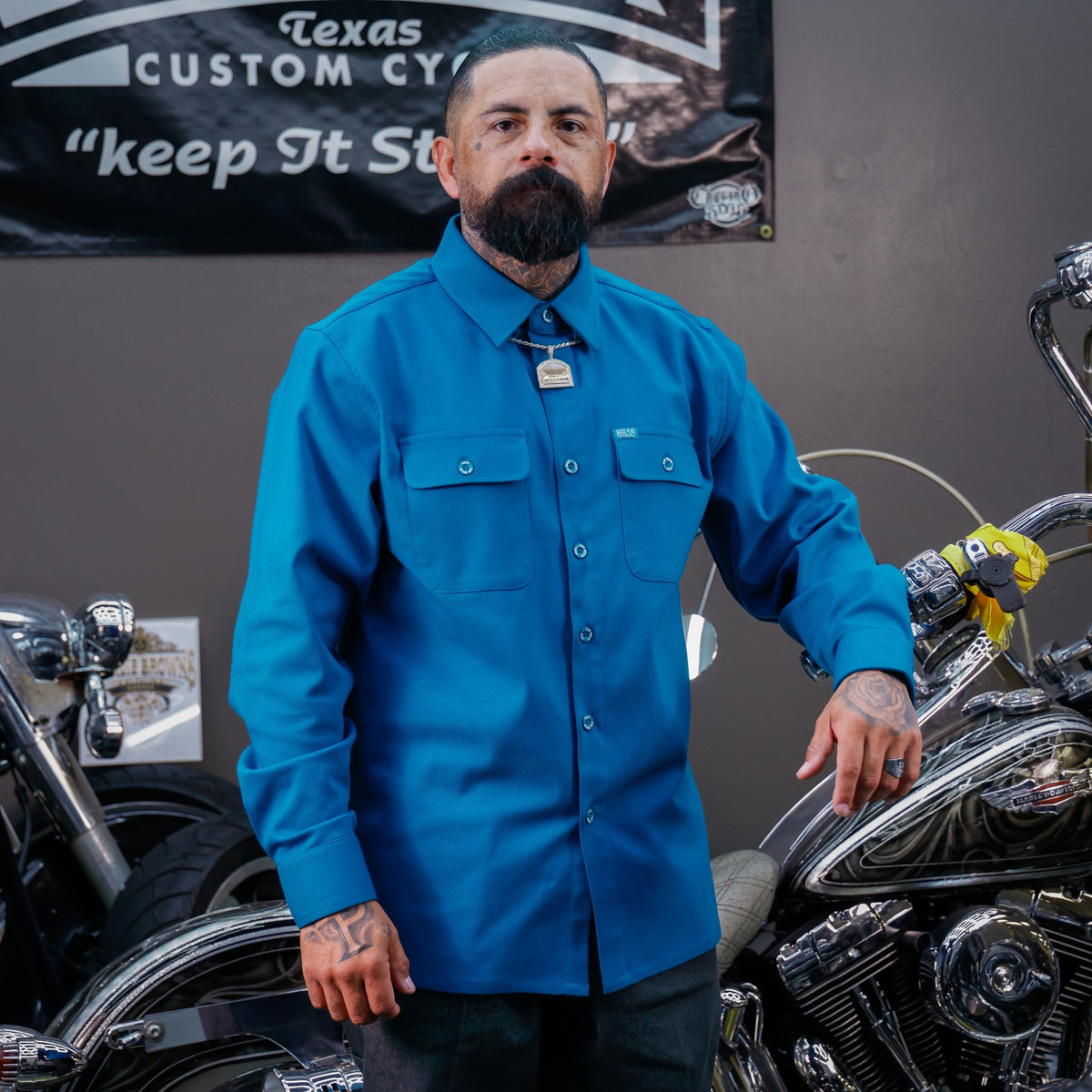 Blue Collar Long Sleeve Shirt - Deep Teal