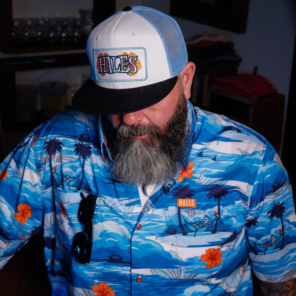 Villa Margarita 6-Panel Flat Bill Trucker