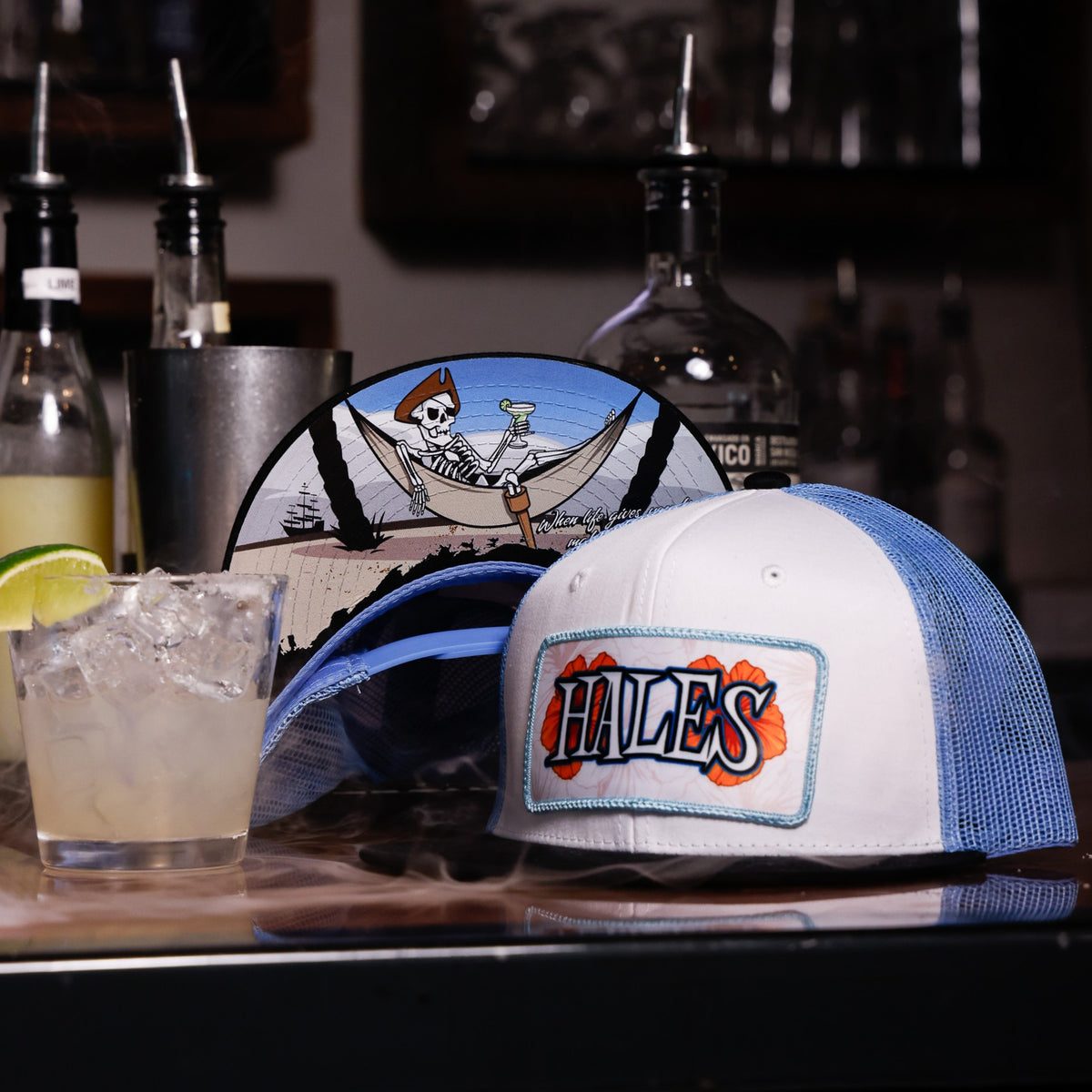 Villa Margarita 6-Panel Flat Bill Trucker
