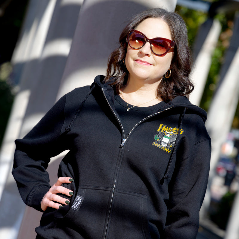 Army Strong Zip Up Unisex Hoodie - Black
