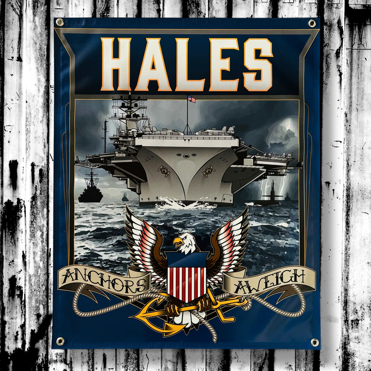 Anchors Aweigh Vinyl Garage Banner - 36" X 29"
