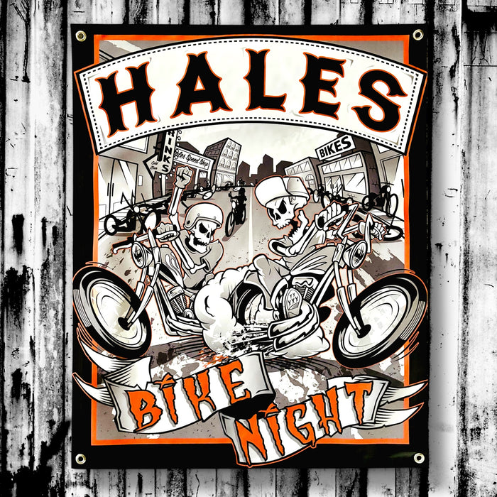 Bike Night Vinyl Garage Banner - 36" X 29"
