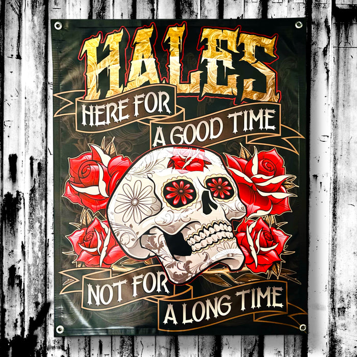 Borrowed Time Garage Banner - 36" X 29"