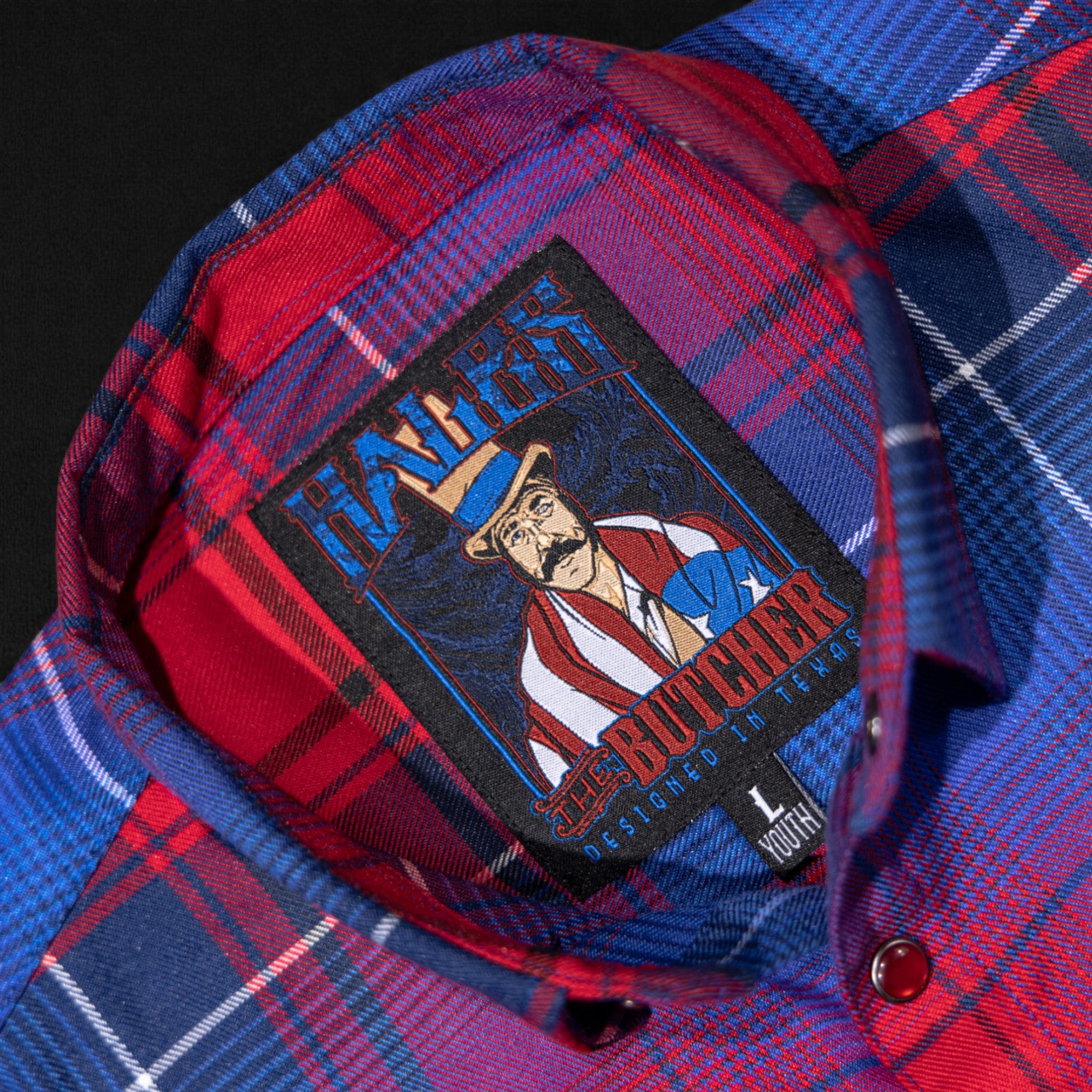The Butcher Flannel – Red, White, Blue & Black Plaid | Hales