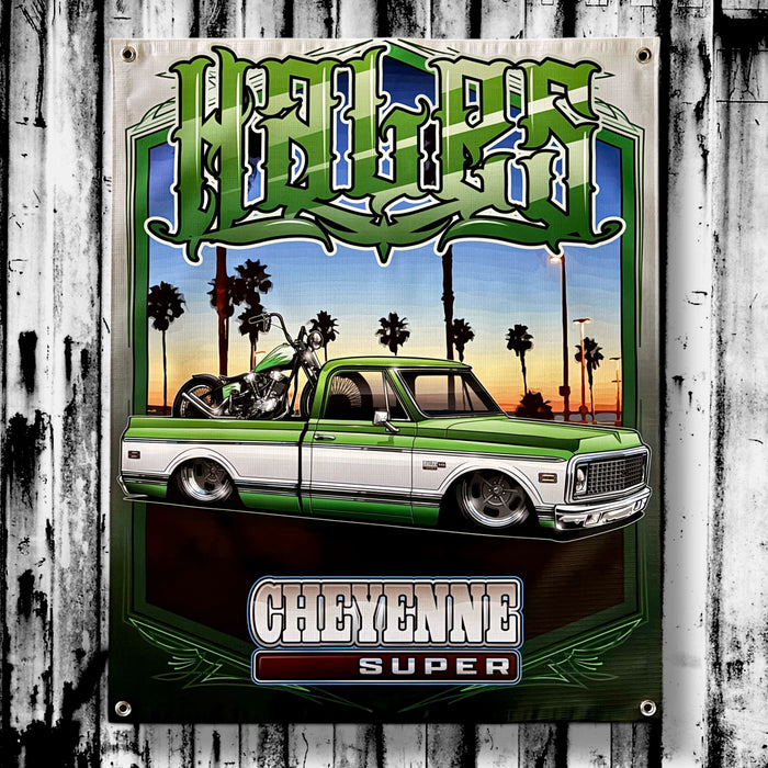 Cheyenne Vinyl Garage Banner - 36" X 29"