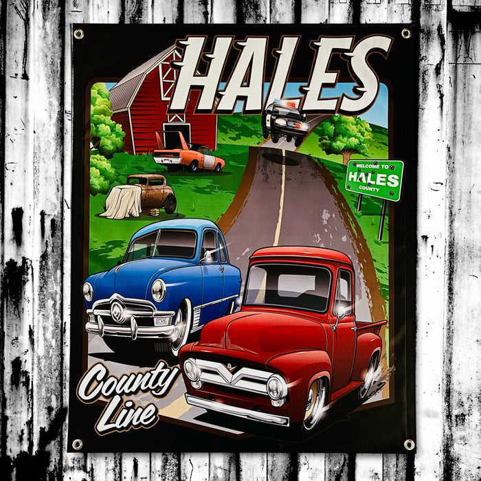 County Line Vinyl Garage Banner - 36" X 29"