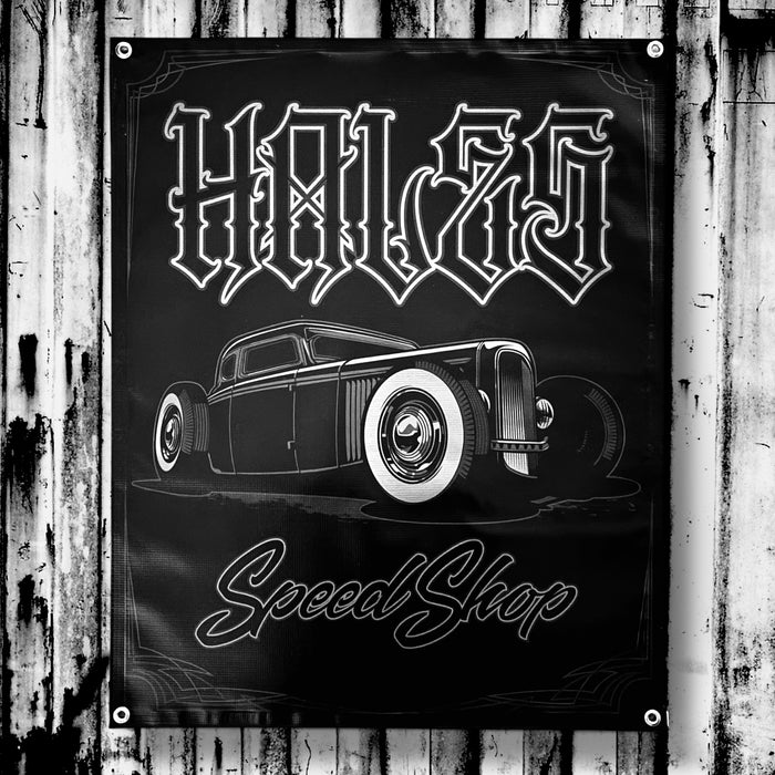 Deuce Coupe Vinyl Garage Banner - Blackout Crew
