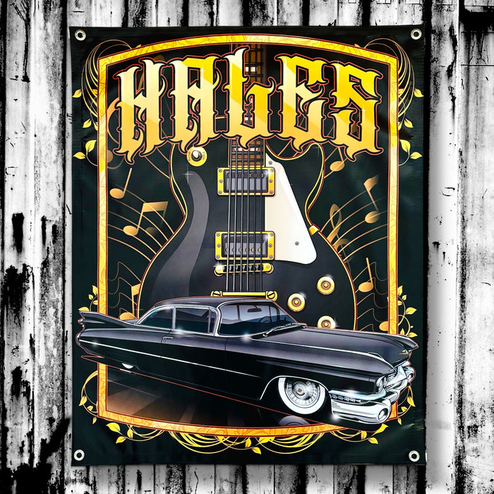 Guitars & Caddies Vinyl Garage Banner - 36" X 29"