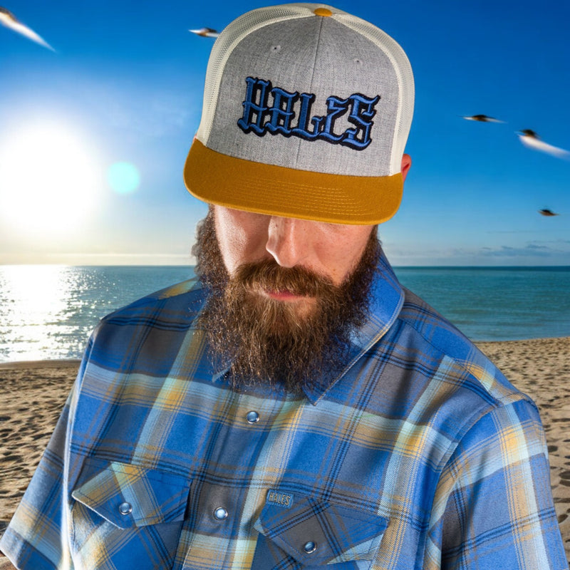 Gulf Coast 6 Panel Flat Bill Trucker