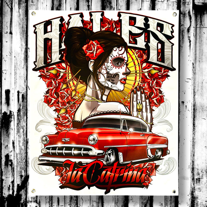 La Catrina Vinyl Garage Banner - 36" X 29"