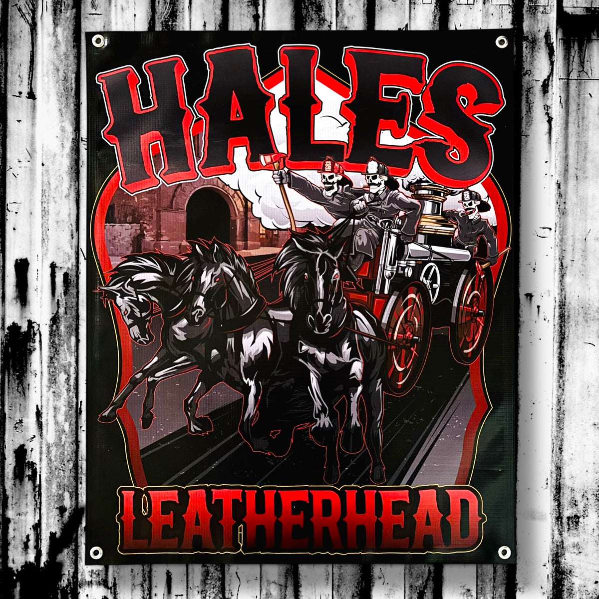 Leatherhead Vinyl Garage Banner - 36" X 29"
