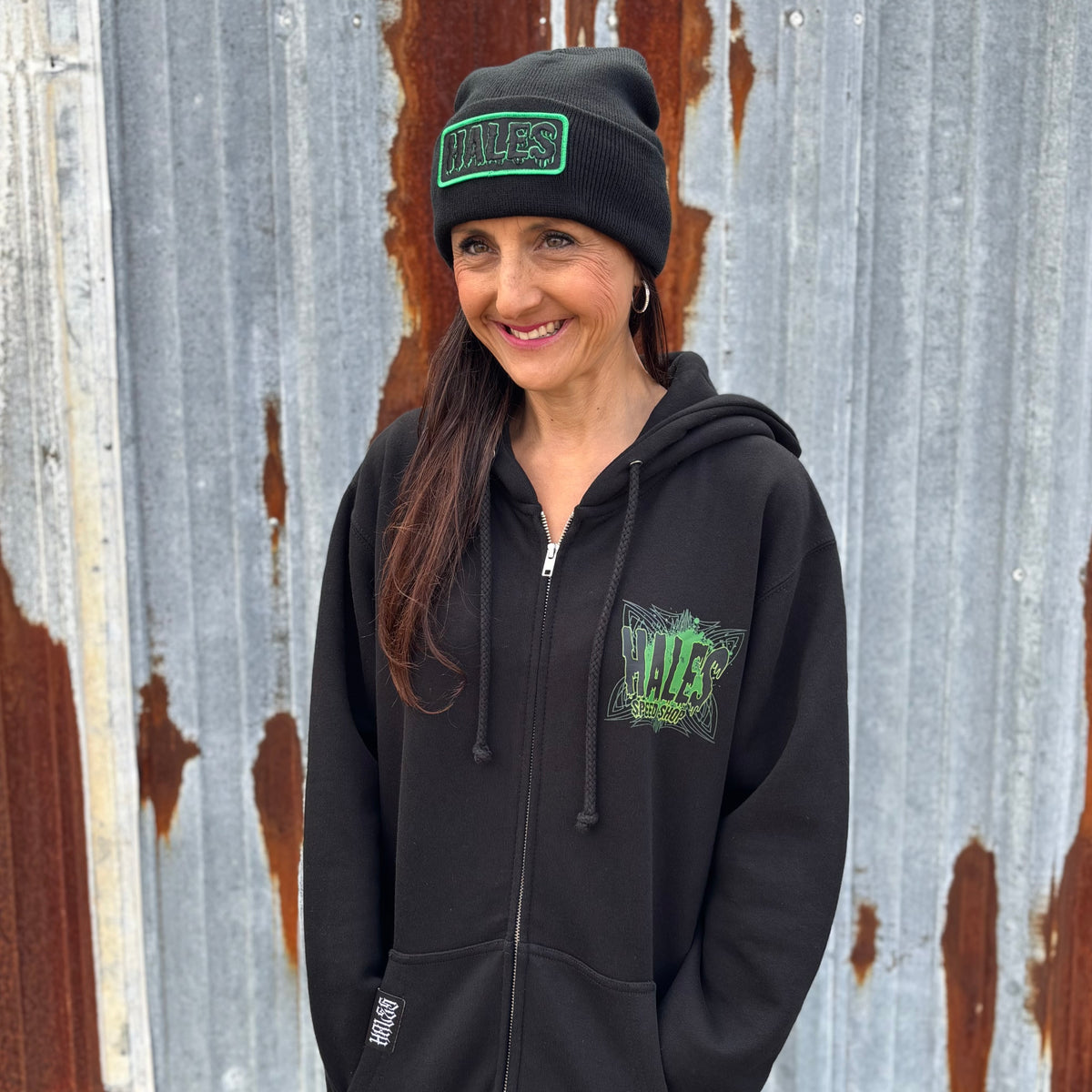 Flying Eye Zip Up Unisex Hoodie - Black