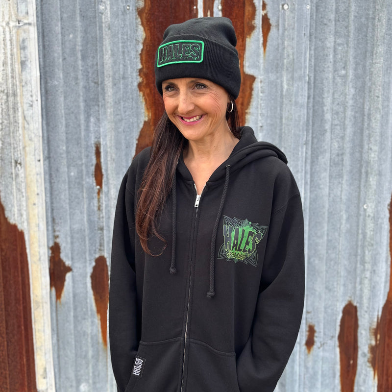 Flying Eye Zip Up Unisex Hoodie - Black