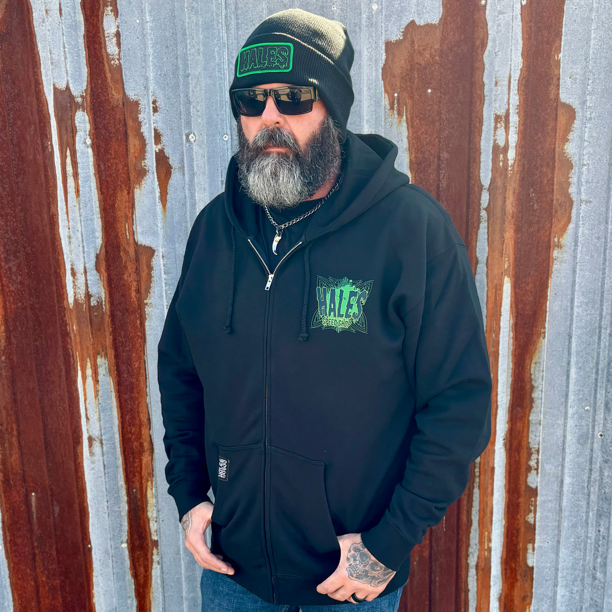 Flying Eye Zip Up Unisex Hoodie - Black