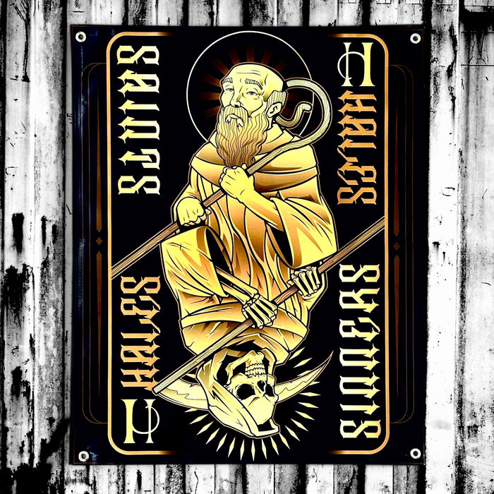 Saints & Sinners Vinyl Garage Banner - 36" X 29"