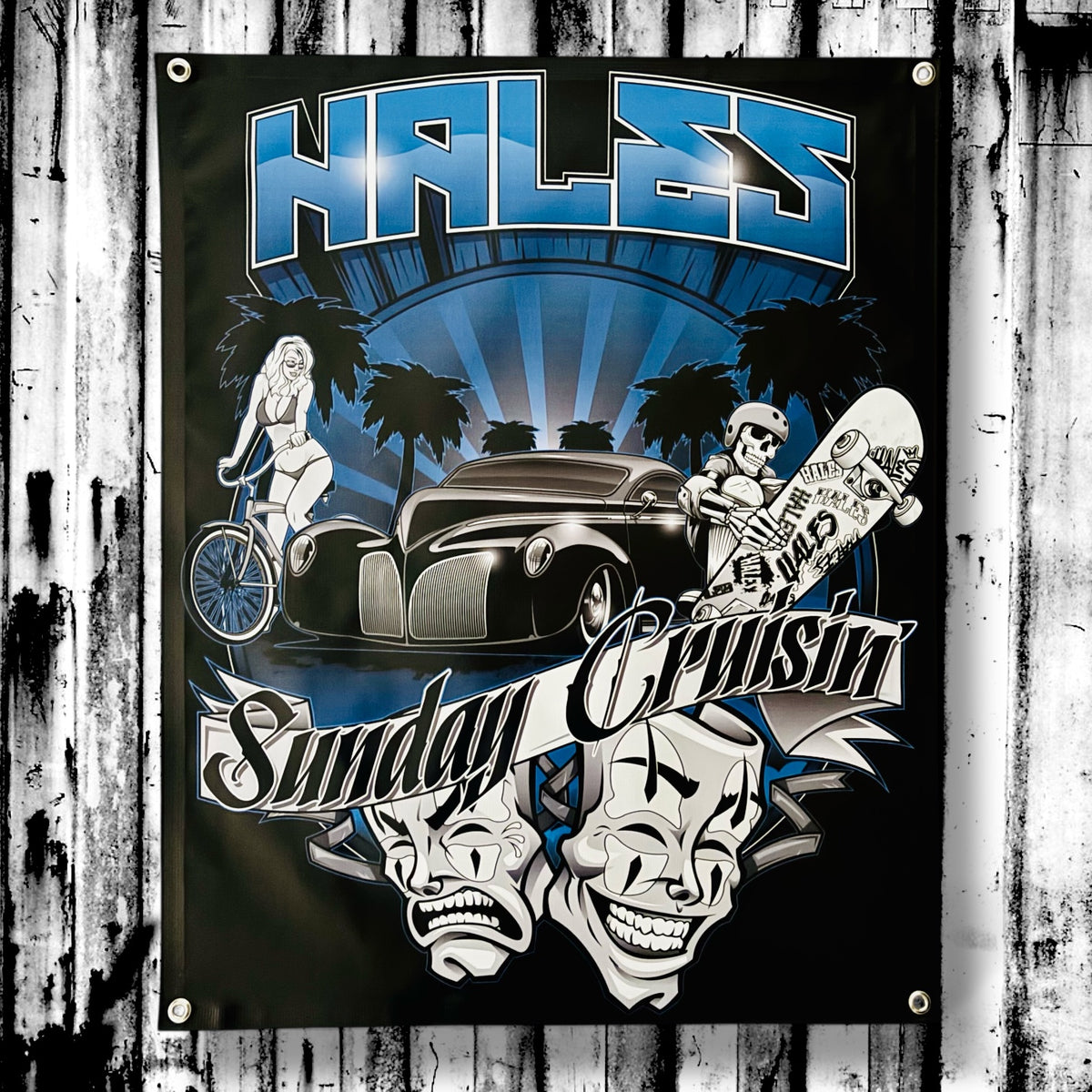 Sunday Cruisin' Vinyl Garage Banner - 36" X 29"