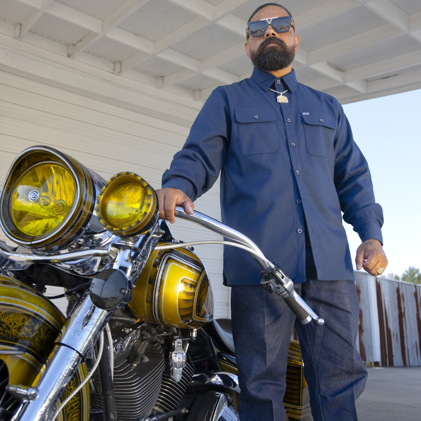 Men's Blue Collar Series Flannel | Navy Blue Work Shirt by Hales